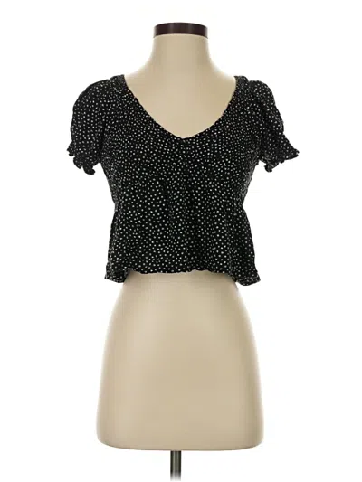 Pre-owned La Hearts Short Sleeve Top Black Sweetheart Neckline Tops