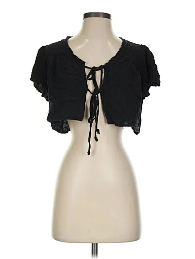Pre-owned La Hearts Short Sleeve Top Black Sweetheart Neckline Tops