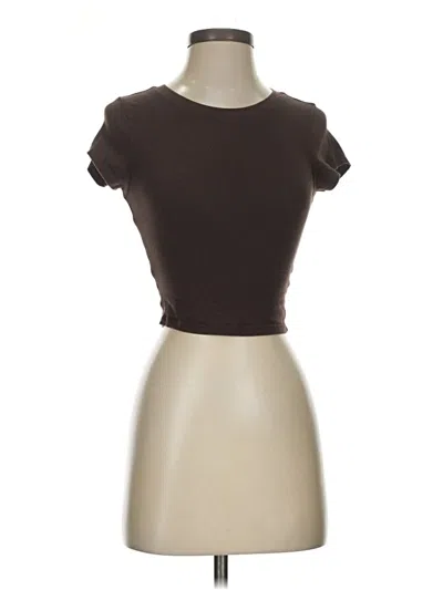 Pre-owned La Hearts Short Sleeve Turtleneck In Brown