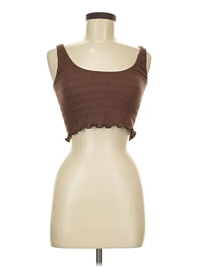 Pre-owned La Hearts Sleeveless Top Brown Sweetheart Neckline Tops