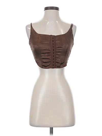 Pre-owned La Hearts Sleeveless Top Brown Sweetheart Neckline Tops
