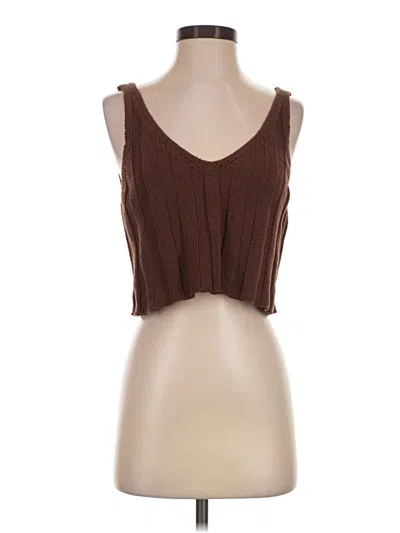 Pre-owned La Hearts Sleeveless Top Brown Sweetheart Neckline Tops