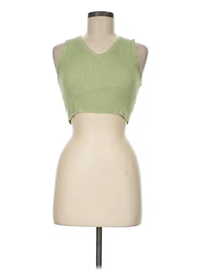 Pre-owned La Hearts Sleeveless Top Green Halter Neckline Tops