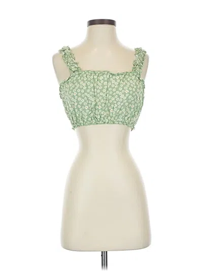 Pre-owned La Hearts Sleeveless Top Green Sweetheart Neckline Tops