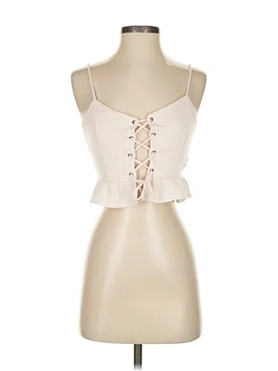 Pre-owned La Hearts Sleeveless Top Ivory Sweetheart Neckline Tops In White