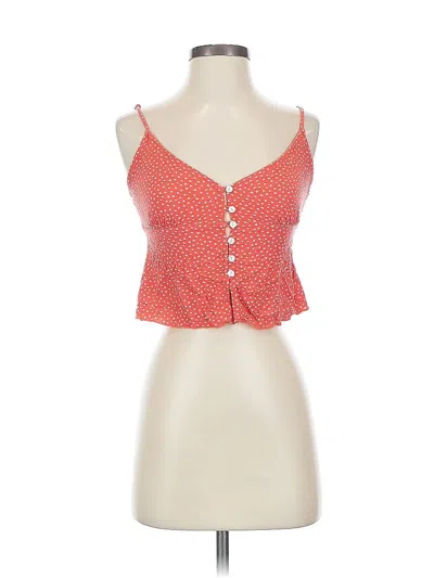 Pre-owned La Hearts Sleeveless Top Orange Polka Dots Pattern Sweetheart Neckline Tops