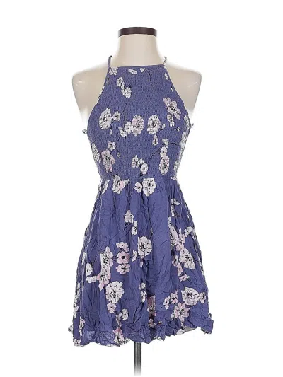 Pre-owned La Hearts Sleeveless Top Purple Halter Neckline Tops