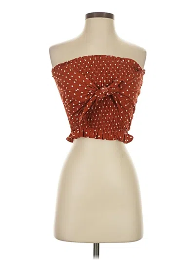 Pre-owned La Hearts Sleeveless Top Red Strapless Neckline Tops