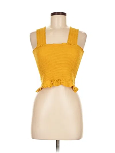 Pre-owned La Hearts Sleeveless Top Yellow Halter Neckline Tops