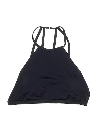 Pre-owned La Hearts Swimsuit Top Blue Solid Pattern Swimwear