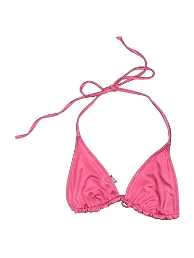 Pre-owned La Hearts Swimsuit Top Pink Hearts Pattern Swimwear