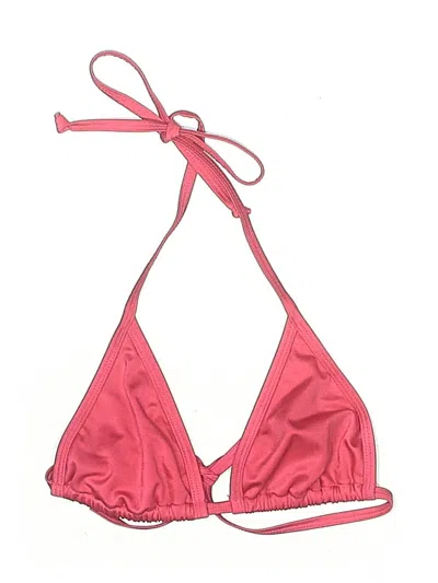 Pre-owned La Hearts Swimsuit Top Pink Solid Pattern Swimwear