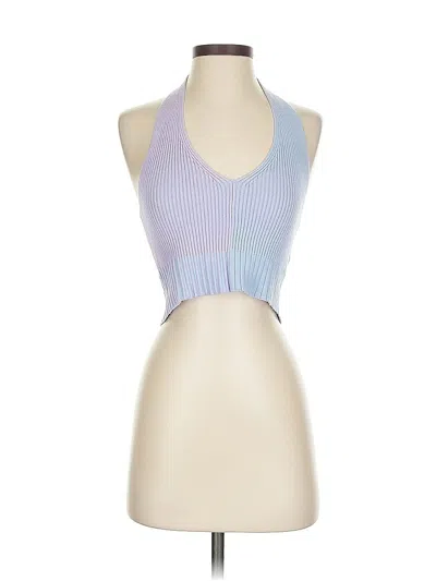 Pre-owned La Hearts Tank Top Blue Halter Neckline Tops
