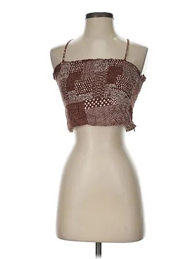 Pre-owned La Hearts Tank Top Brown Strapless Neckline Tops