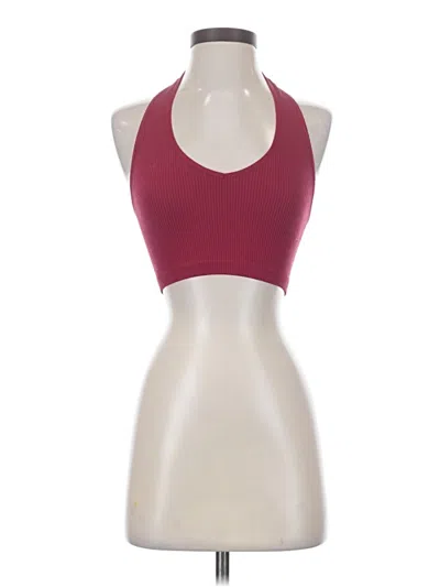 Pre-owned La Hearts Tank Top Burgundy Halter Neckline Tops