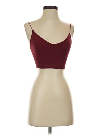 Pre-owned La Hearts Tank Top Burgundy Strapless Neckline Tops