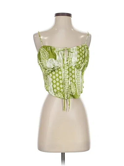 Pre-owned La Hearts Tank Top Green Strapless Neckline Tops