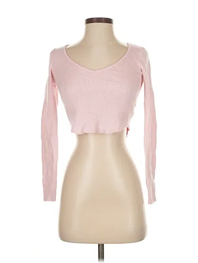 Pre-owned La Hearts Thermal Top Pink Sweetheart Neckline Tops
