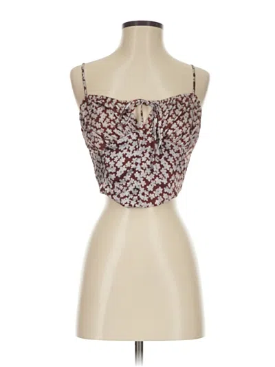 Pre-owned La Hearts Tube Top Burgundy Strapless Neckline Tops