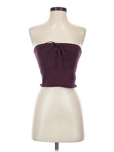 Pre-owned La Hearts Tube Top Burgundy Strapless Neckline Tops