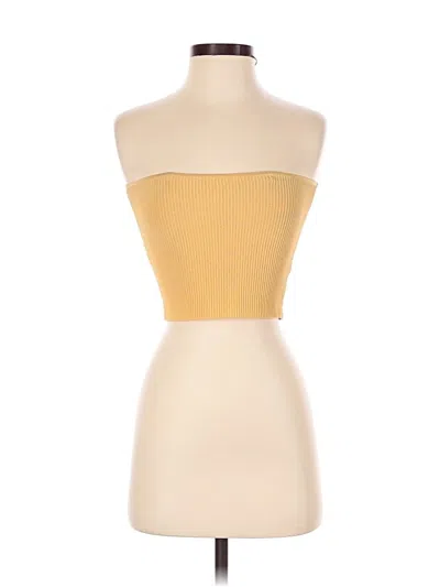 Pre-owned La Hearts Tube Top Yellow Strapless Neckline Tops