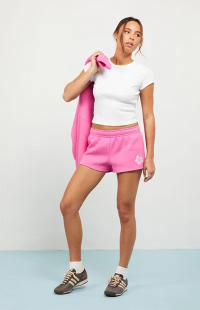 La Hearts Women's Floral Mini Sweat Shorts In Pink