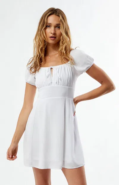 La Hearts Women's Tie Front Mini Dress In White