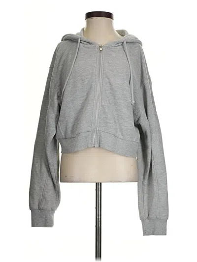 Pre-owned La Hearts Zip Up Hoodie In Gray