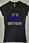 La Hot Women's It's My Birthday Tee In Black/blue In Black
