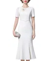 La Imperatrice Midi Dress In White