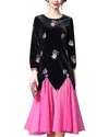 La Imperatrice Silk-blend Midi Dress In Multi