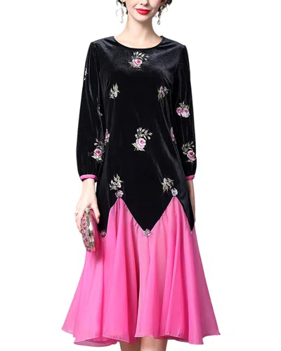 La Imperatrice Silk-blend Midi Dress In Multi