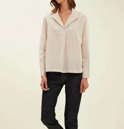 Pre-owned La Ines De  Fressange Noa Shirt In Ecru With Stripes In Beige