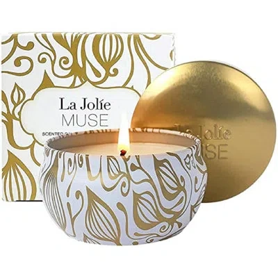 La Jolie Muse Vanilla Coconut Scented Jar Candle In Gold;cream