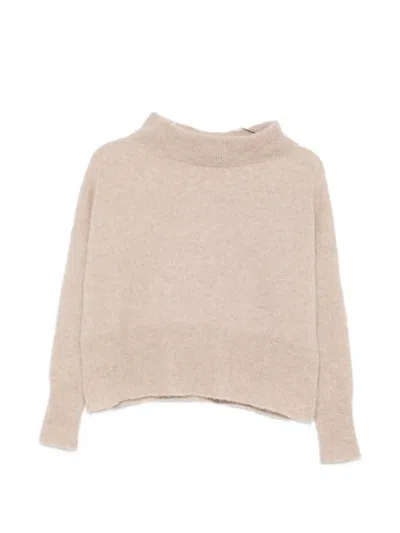La Julie Cashmere Funnel-neck Sweater In Brown