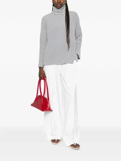 La Julie Cashmere Ribbed-knit Roll-neck Sweater In Gray