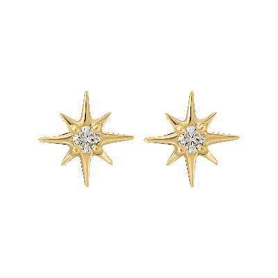 La Kaiser Women's 14kt Gold Mini Diamond Star Studs In Yellow