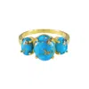 La Kaiser Women's Gold Copper Turquoise Gum Drop Ring In Gold