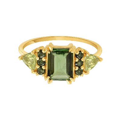 La Kaiser Women's Gold Green With Envy Topaz & Peridot Regal Ring