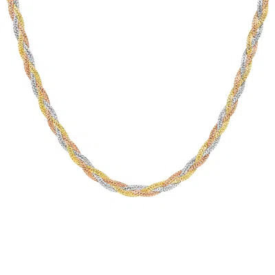La Kaiser Women's Gold Mixed Metal Braided Necklace