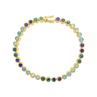 La Kaiser Women's Gold Opal Ombre Tennis Bracelet