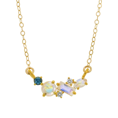 La Kaiser Women's Gold Rainbow Moonstone & Topaz Misty Skies Pendant