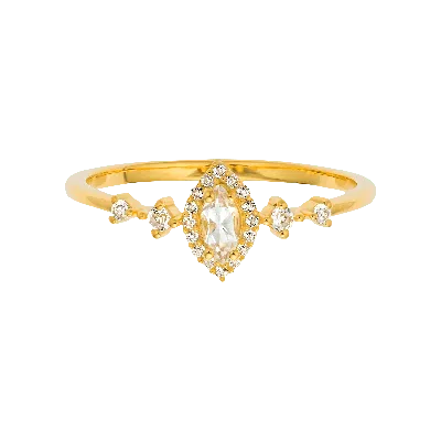 La Kaiser Women's Gold White Topaz Harlow Ring