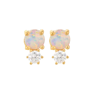 La Kaiser Women's Opal & Diamond Doublet Studs In Multi