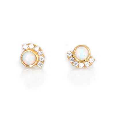 La Kaiser Women's Opal & Diamond Parisian Sunset Studs In Gold