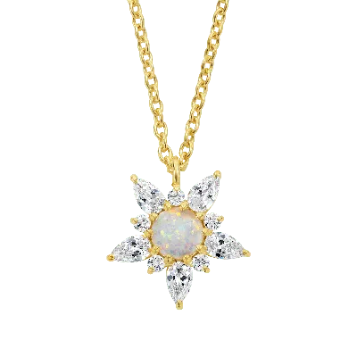 La Kaiser Women's Opal & Diamond Wildflower Pendant In Yellow
