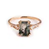 La Kaiser Women's Rose Gold Moss Agate & Topaz Annabelle Ring In Gold