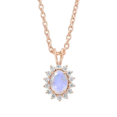 La Kaiser Women's Rose Gold Rainbow Moonstone & Diamond Vintage Fleur Pendant In Yellow