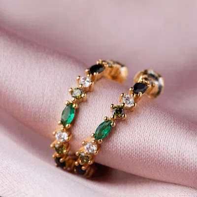 La Kaiser Women's Shades Of Green Miley Hoops