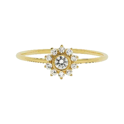La Kaiser Women's Solid 14kt Gold Diamond Sunflower Ring In Yellow